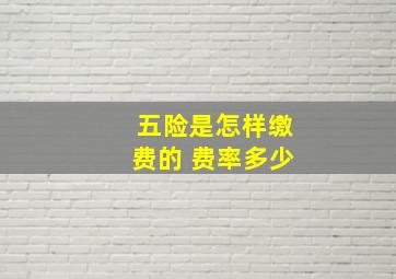 五险是怎样缴费的 费率多少